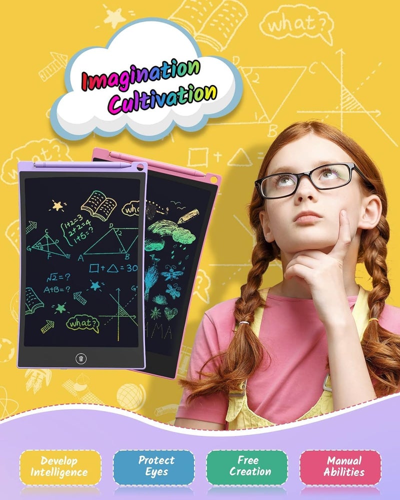 TECJOE 2 Pack LCD Writing Tablet, 8.5 Inch Colorful Doodle Board Drawing Tablet for Kids, Kids Travel Games Activity Learning Toys Birthday Gifts for 3 4 5 6 Year Old Boys and Girls Toddlers - Image 3