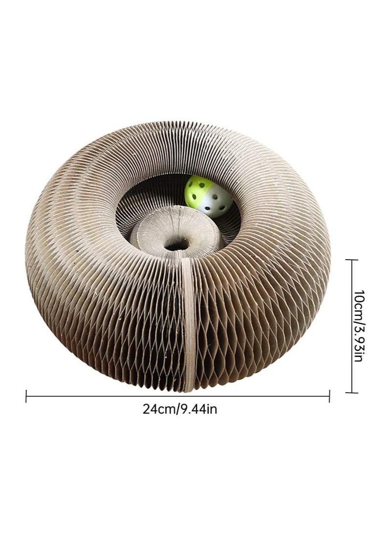COOLBABY Organ Cat Scratching Board Cat Scratching Board with Toy Bell Ball Foldable Cat Scratching Board