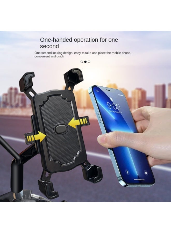 Motorcycle Mobile Phone Bracket Four-claw Bicycle Mobile Phone Bracket Rotating Electric Mobile Phone Rack Rearview Mirror - Image 2
