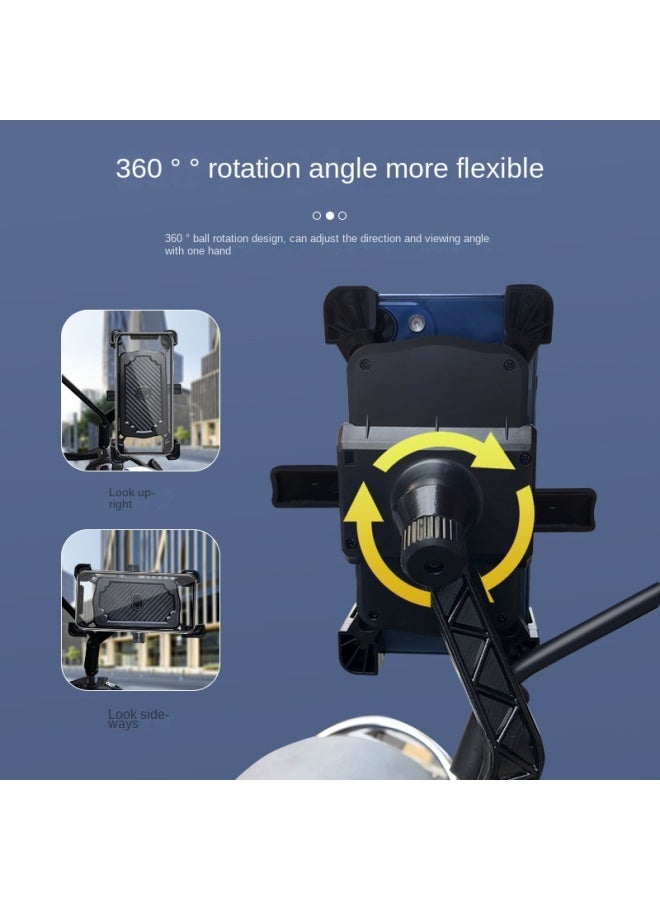 Motorcycle Mobile Phone Bracket Four-claw Bicycle Mobile Phone Bracket Rotating Electric Mobile Phone Rack Rearview Mirror - Image 3