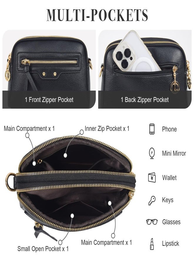 WITERY Small Crossbody Bag for Women Lightweight PU Leather Shoulder Bag Wristlet Clutch Purses with 2 Straps(Shoulder&Wrist), Zipperd Ladies Cross Body Purses Phone Wallet Handbags for Travel Work - Image 4