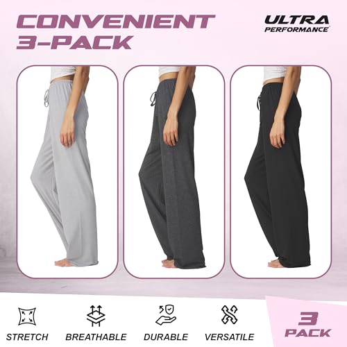 Ultra Performance Womens Pajama PJ Pants 3 Pack Lounge Bottoms Pajamas for Women (Avail in Plus Sizes) - Image 5