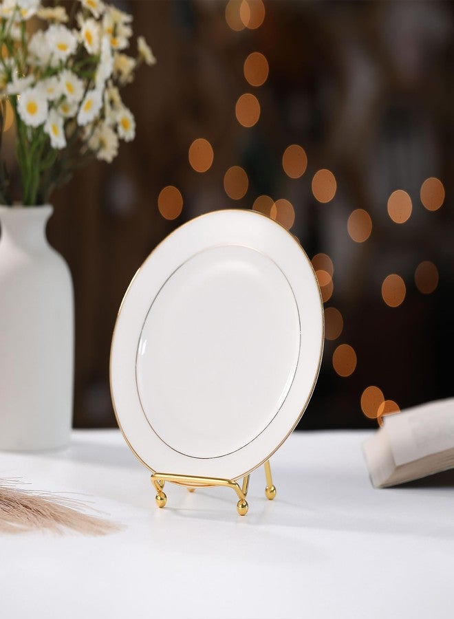 RattanView 4 Pcs 2 Inch Small Plate Holder Display Stands Mini Metal Gold Frame Stand for Picture, Book, Photo Easel, Creation, Collectibles Square Wire Plate Stands for Display Mobile Phone - Image 5