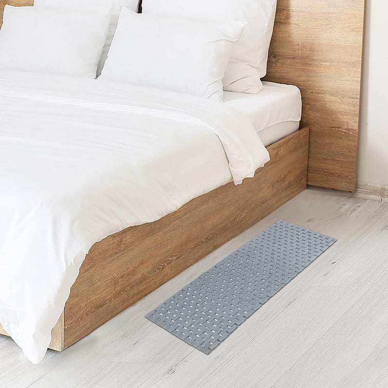 Fovlaurs Bamboo Bath Mat Bathroom Runner Rugs Floor Wood Shower Bathtub Waterproof Non Slip Accessories 16x48 Inch Easy to Clean, Grey,1 pc - Image 5
