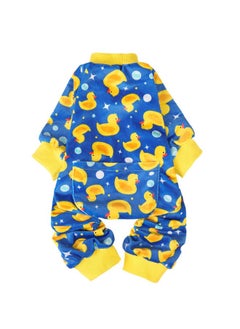 PUPTECK Soft Fleece Dog Pajamas For Small Medium Dogs, Adorable Puppy Sweaters Clothes Jumpsuit Pjs, Lightweight Cat Coat Pet Apparel, Blue, Xxl  - Image 1