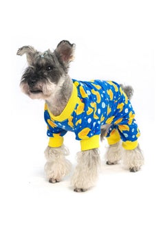 PUPTECK Soft Fleece Dog Pajamas For Small Medium Dogs, Adorable Puppy Sweaters Clothes Jumpsuit Pjs, Lightweight Cat Coat Pet Apparel, Blue, Xxl  - Image 2