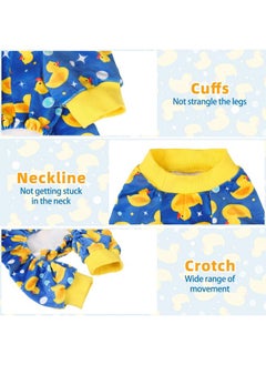 PUPTECK Soft Fleece Dog Pajamas For Small Medium Dogs, Adorable Puppy Sweaters Clothes Jumpsuit Pjs, Lightweight Cat Coat Pet Apparel, Blue, Xxl  - Image 3
