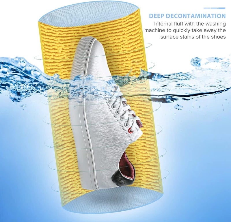 Teletrogy Shoe Washing Machine Bag 2PCS, Reusable Durable Zipper Laundry Bag Shoe Washing Bag for Washer and Dryer, Sneaker Tennis Cleaning Bags, Yellow - Image 4
