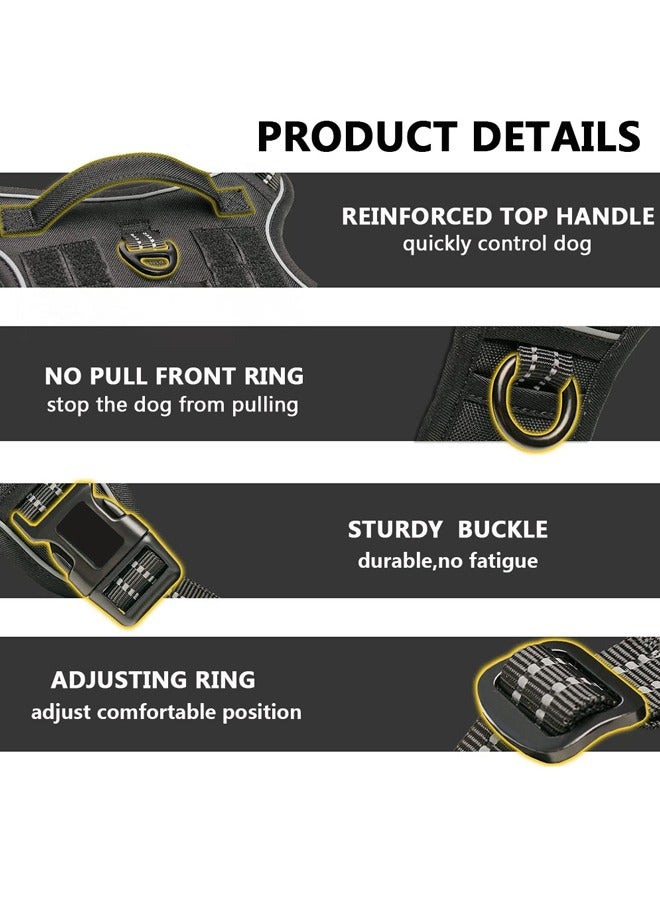 GUSGU Tactical Dog Harness for Medium Large Dogs, No Pull Adjustable Dog Walking Training Vest with Handle, Reflective Training Easy Control  Military Service Dog Harness for Walking Hiking Training L - Image 2