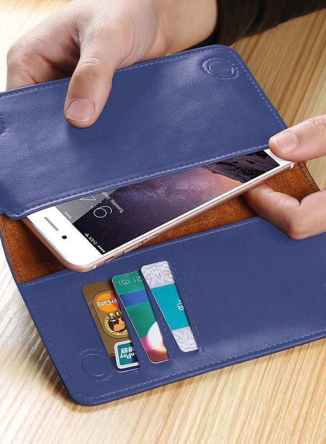 NIBEMINENT Wallet Case Cover For Apple iPhone 7 Blue - Image 3