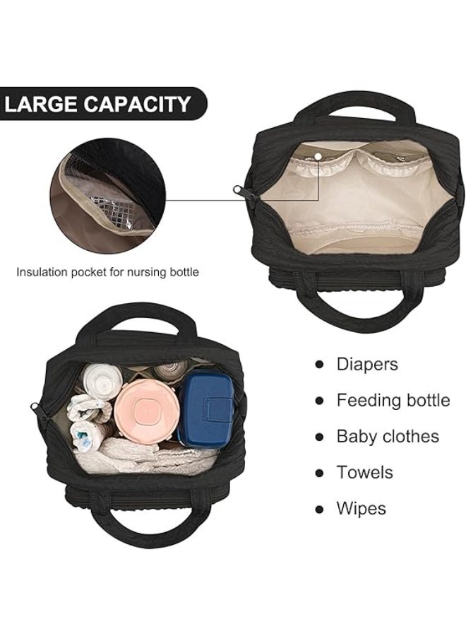 Mommy Bag Baby Diaper Bag Travel Crossbody Tote with Multi Pocket Storage Handbag and Crossbody Bag for Travel Hospital Daily Storage Bear Pendant - Image 4
