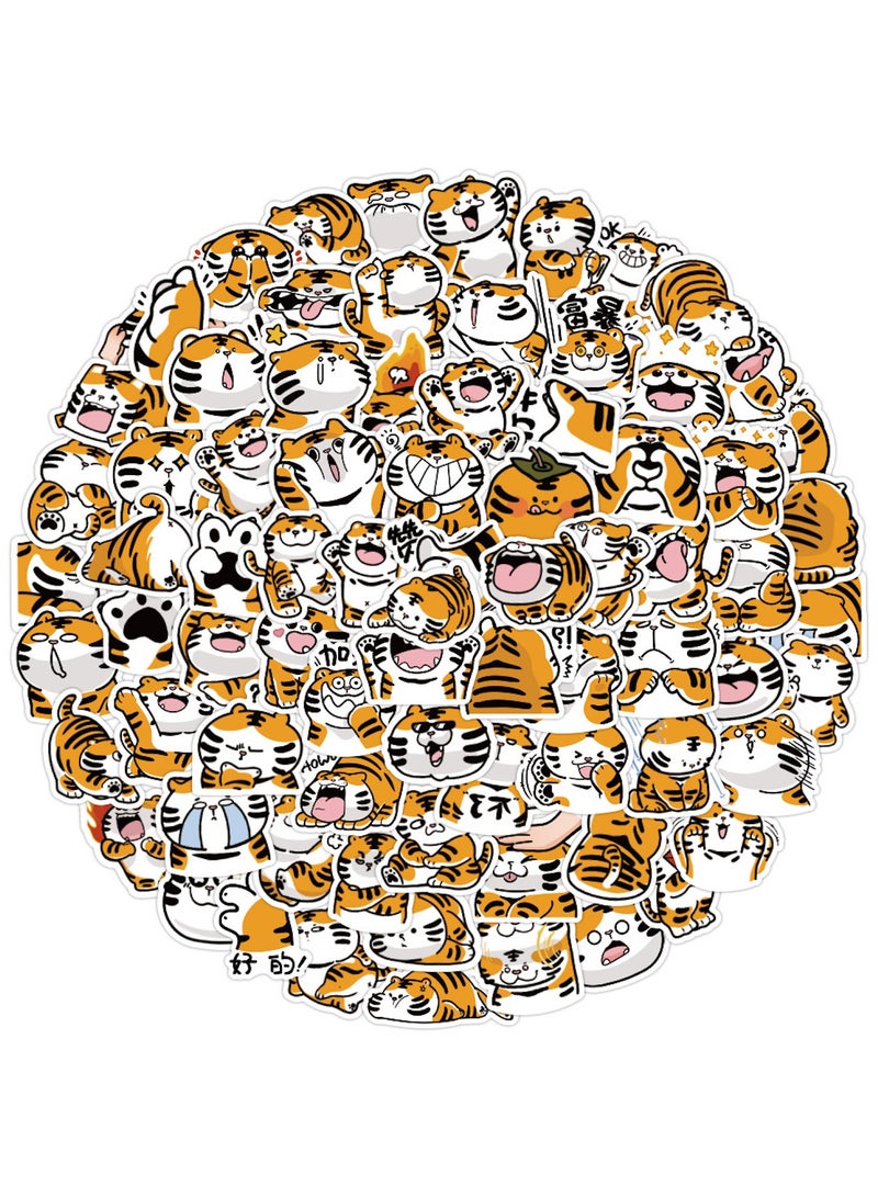 قوس قزح أورينبو ملصقات لزجاجات المياه، 120 قطعة، ملصقات فينيل مقاومة للماء بتصميم نمر لطيف، مناسبة لزجاجات المياه والكمبيوتر المحمول ولوح التزلج والهاتف وحافظة السفر ودفتر الملاحظات للمراهقين والأطفال والفتيات والبالغين - Image 1