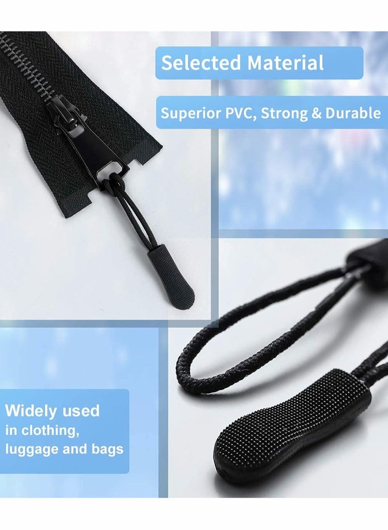 SYOSI 20 Pcs Zipper Pull, Universal Zipper Pull Replacement Kit, Removable Zipper Pulls Tab Replacement, Black Zipper Pulls for Jackets, Luggage, Backpacks, Purses, Boots, Pants, Tents (3 Styles 4 Sizes)  - Image 5