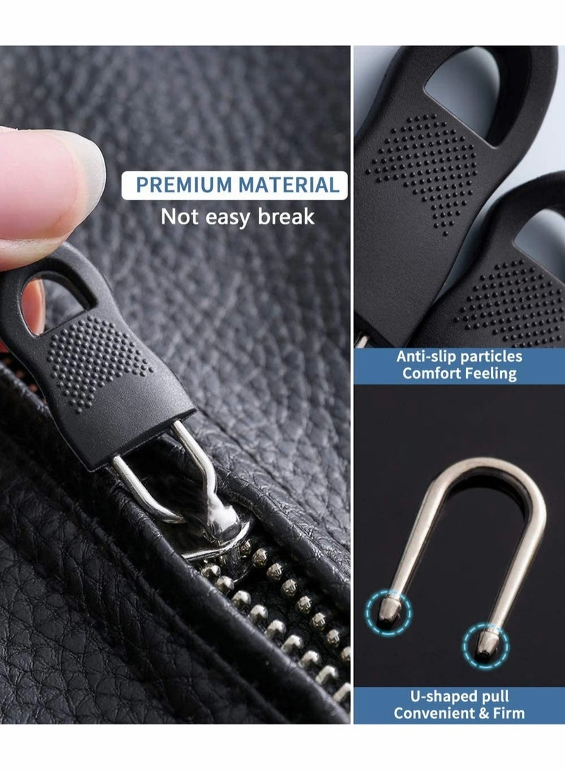 SYOSI 20 Pcs Zipper Pull, Universal Zipper Pull Replacement Kit, Removable Zipper Pulls Tab Replacement, Black Zipper Pulls for Jackets, Luggage, Backpacks, Purses, Boots, Pants, Tents (3 Styles 4 Sizes)  - Image 4