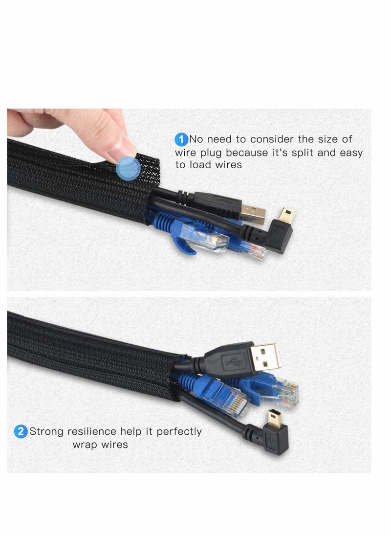 Y&D Cord Protector Wire Hider,Cuttable Hider Cable Tidy Management Sleeve, 3 Meters Long, Adjustable Sorter Organizer, Wrap Cover, for Desk TV PC Computer Office Home  - Image 5