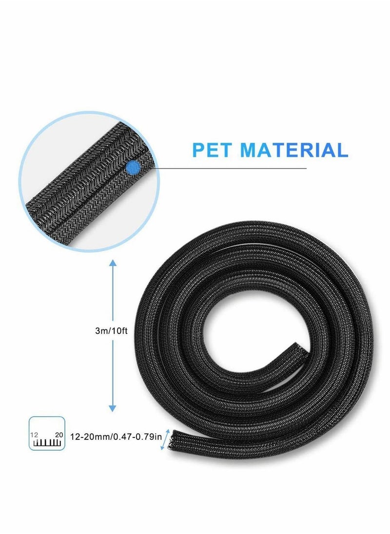Y&D Cord Protector Wire Hider,Cuttable Hider Cable Tidy Management Sleeve, 3 Meters Long, Adjustable Sorter Organizer, Wrap Cover, for Desk TV PC Computer Office Home  - Image 4