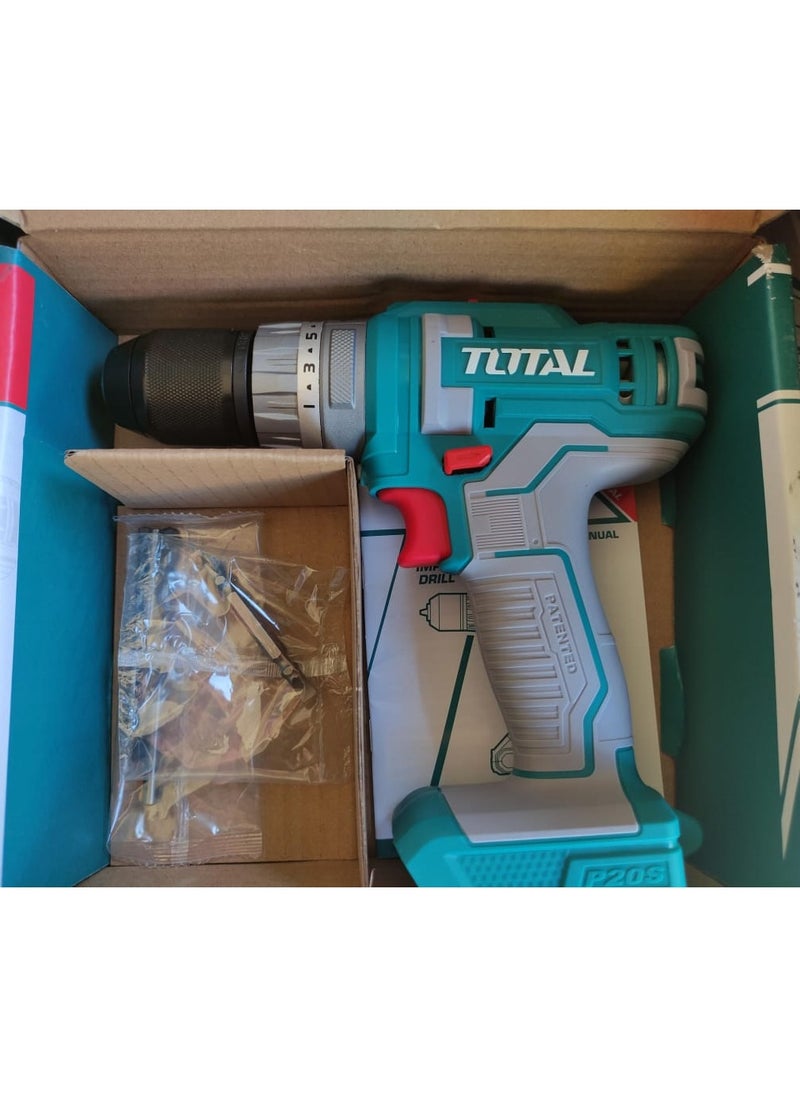 TOTAL - Drill driver 20 volt metal head for dismantling, attaching and screwing without battery and charger - Image 1