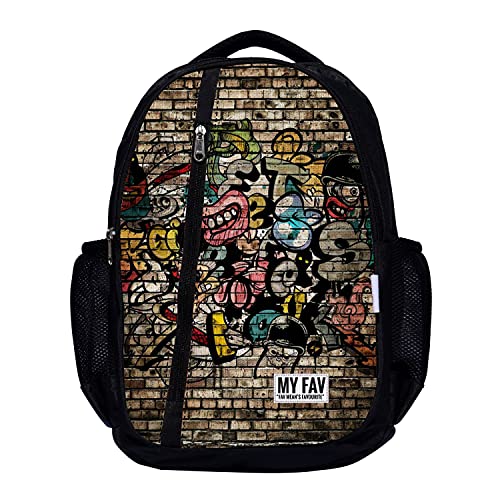 Myfav MY FAV 16 inch Printed Backpack For Laptop | Durable Polyester 30 Liter Printed Bag | Perfect for School, College, Office, Travel | Multiuse Laptop Backpack | Long Lasting Print, Pack OF 1 - Image 1