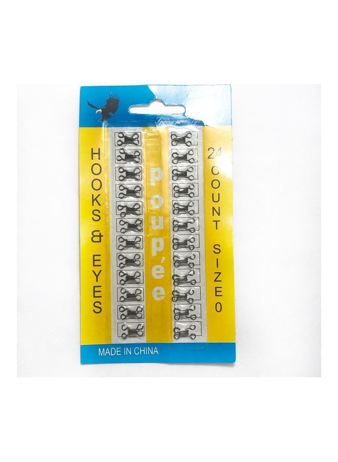 NIBEMINENT 24-Piece Spring Press Hook And Eye Set Silver - Image 1