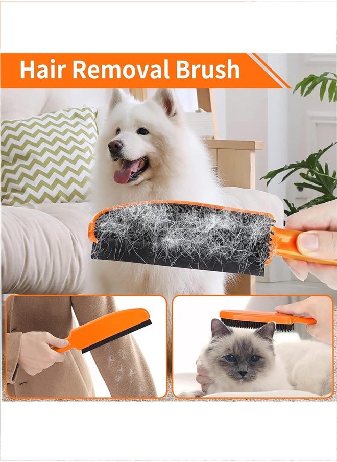 Generic Remover Rubber Broom with Squeegee, Pet Hair Remover Long Handle, Push Fur Removal Tool with Portable Detailing Lint Brush for Fluff Carpet, Window, Tile, Hardwood Floor Cleaning  - Image 5