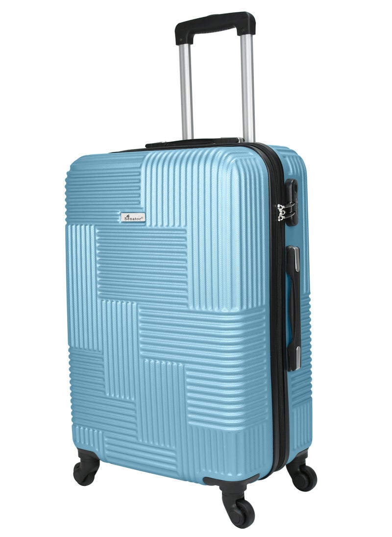 SENATOR - Hard Case Travel Bag Luggage Trolley for Unisex ABS Lightweight Suitcase with 4 Spinner Wheels KH110 Light Blue - Image 1