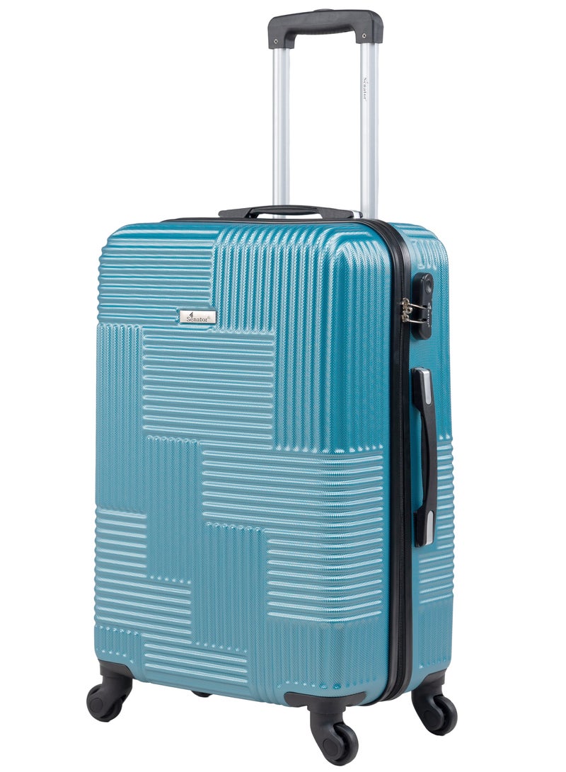 SENATOR Hard Case Travel Bag Luggage Trolley for Unisex ABS Lightweight Suitcase with 4 Spinner Wheels KH110 Light Blue - Image 1