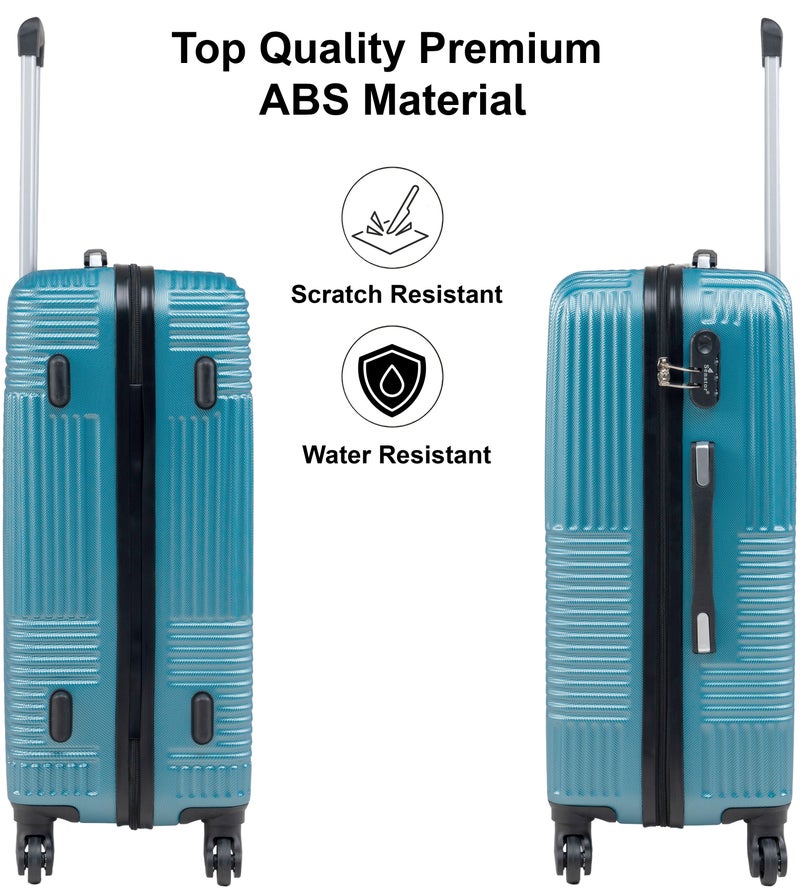 SENATOR Hard Case Travel Bag Luggage Trolley for Unisex ABS Lightweight Suitcase with 4 Spinner Wheels KH110 Light Blue - Image 3
