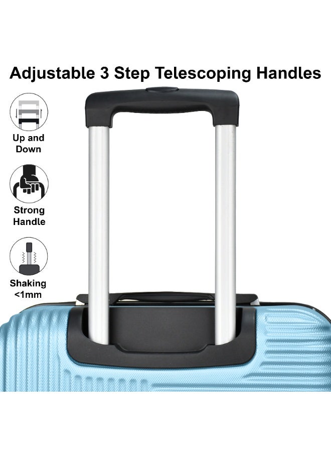 SENATOR Hard Case Travel Bag Luggage Trolley for Unisex ABS Lightweight Suitcase with 4 Spinner Wheels KH110 Light Blue - Image 4