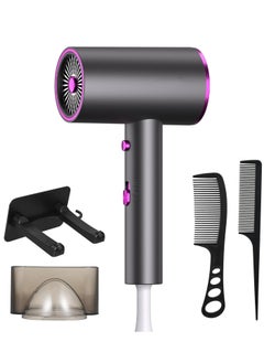 Travel Hairdryers, Lightweight Hair Dryer for Women, Professional Ionic Blow Dryer with 2 Speeds, 3 Heating and Cool Button, Portable Hairdryer Fast Drying with Concentrator, Holder, Comb