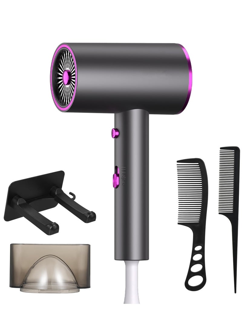 KASTWAVE - Travel Hairdryers, Lightweight Hair Dryer for Women, Professional Ionic Blow Dryer with 2 Speeds, 3 Heating and Cool Button, Portable Hairdryer Fast Drying with Concentrator, Holder, Comb - Image 1