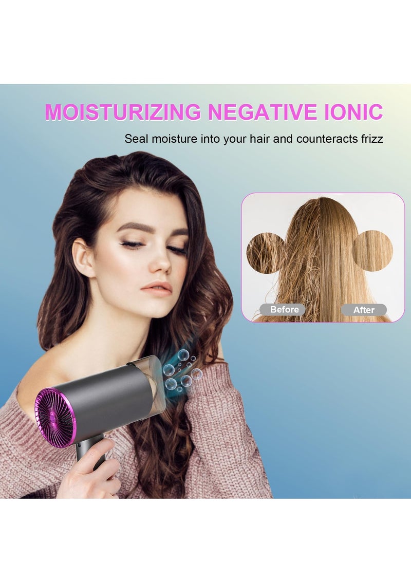 KASTWAVE - Travel Hairdryers, Lightweight Hair Dryer for Women, Professional Ionic Blow Dryer with 2 Speeds, 3 Heating and Cool Button, Portable Hairdryer Fast Drying with Concentrator, Holder, Comb - Image 1