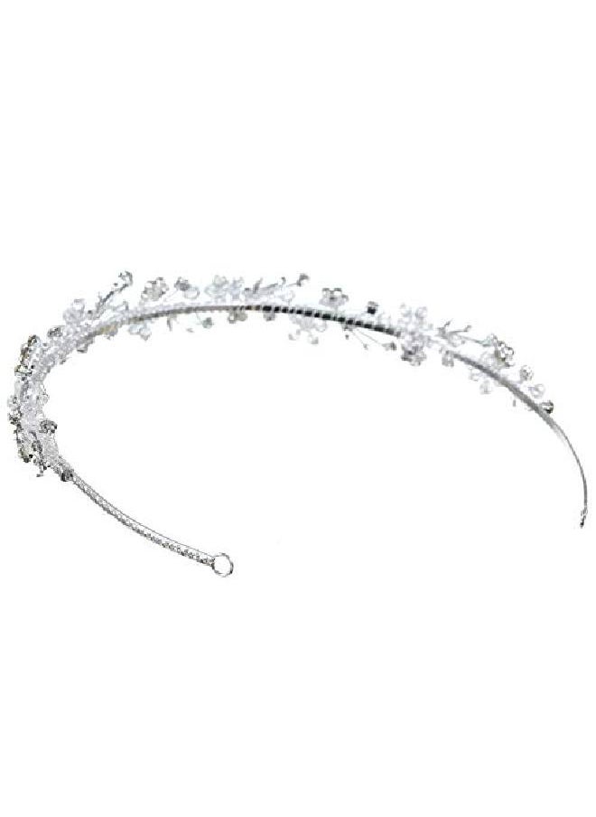 SAMKY Handmade Rhinestone Crystal Flower Leaf Beads Bridal Wedding Headband Tiara T768  - Image 4