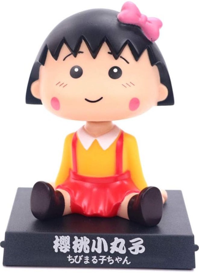 GCT Bobbleheads for Cars - Cute Animated Head Bobs, Mobile Phone Holder & Desk Decor, Ideal Gift for All Ages - Crayon Shin-Chan & Chibi Maruko Action Figures  - Image 1