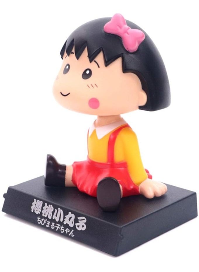 GCT Bobbleheads for Cars - Cute Animated Head Bobs, Mobile Phone Holder & Desk Decor, Ideal Gift for All Ages - Crayon Shin-Chan & Chibi Maruko Action Figures  - Image 2