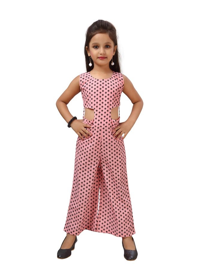 Adiva Girl's Maxi Jumpsuit (G-1126-PINK-24_Pink_3-4 Years) - Image 1