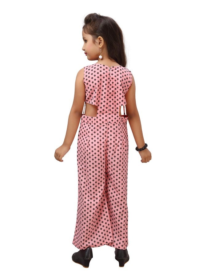 Adiva Girl's Maxi Jumpsuit (G-1126-PINK-24_Pink_3-4 Years) - Image 3