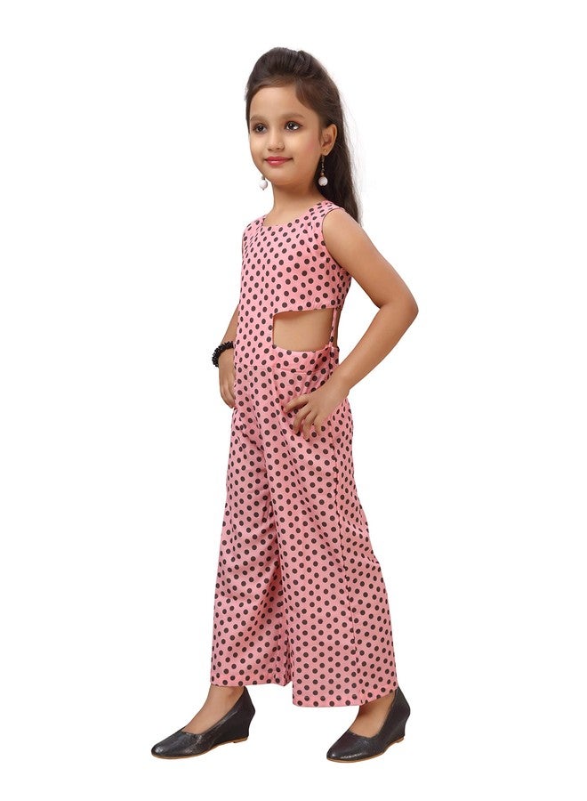 Adiva Girl's Maxi Jumpsuit (G-1126-PINK-24_Pink_3-4 Years) - Image 2