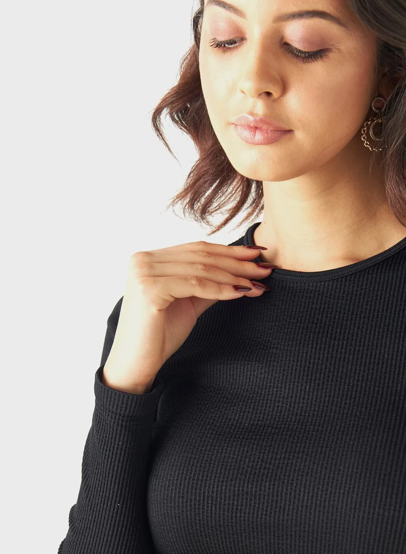 2Xtremz Crew Neck Ribbed Top