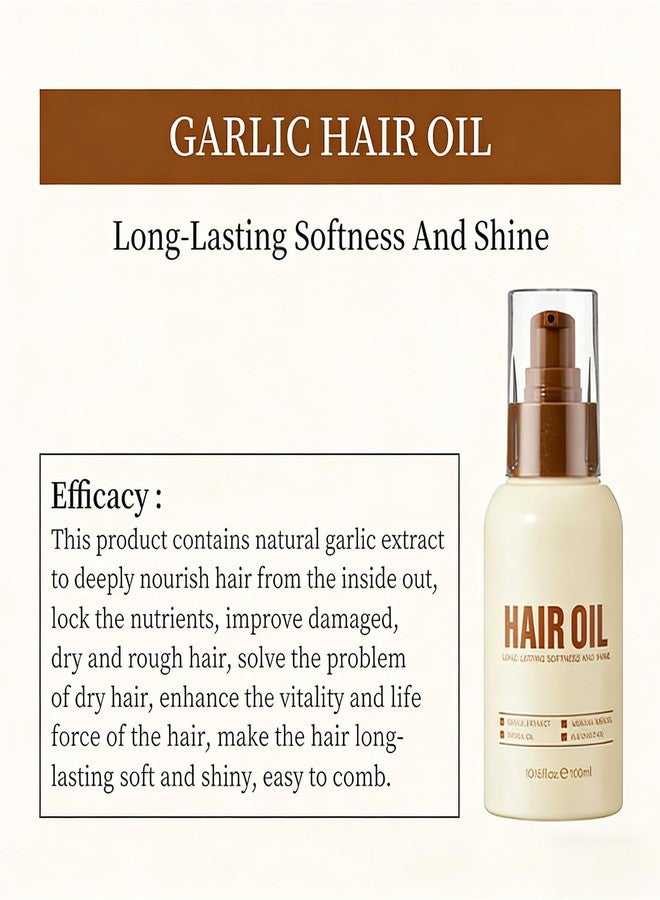 Grospe Hair Strengthening Serum, Garlic Infused Scalp Care Oil, Natural Nourishing Hair Oil for Dry Damaged Hair, Moisturizing & Smoothing Treatment for Healthier Scalp & Hair Roots, All Hair Types - Image 5