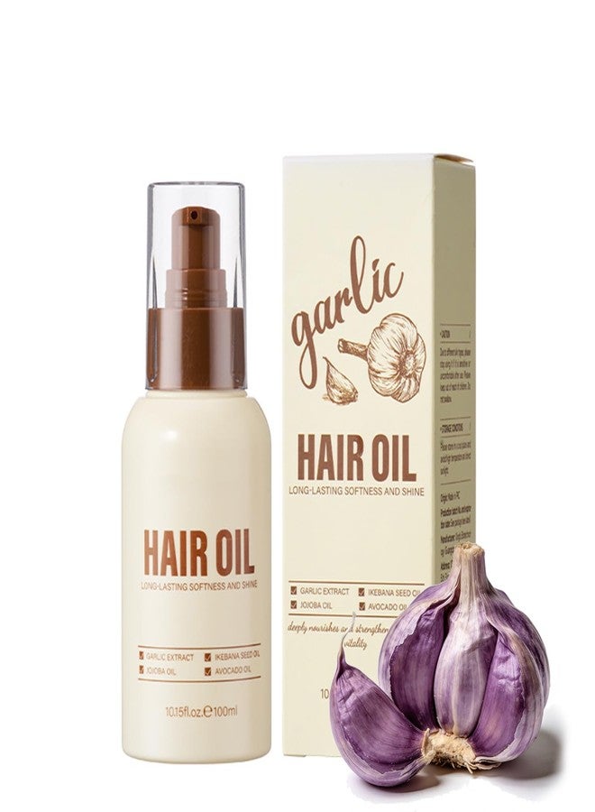 Grospe Hair Strengthening Serum, Garlic Infused Scalp Care Oil, Natural Nourishing Hair Oil for Dry Damaged Hair, Moisturizing & Smoothing Treatment for Healthier Scalp & Hair Roots, All Hair Types - Image 1