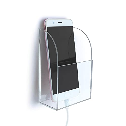 APSOONSELL Clear Acrylic Remote Control Holder Small Media Storage Box TV Control Caddy Smart Phone Station, 1 Compartment - Image 1