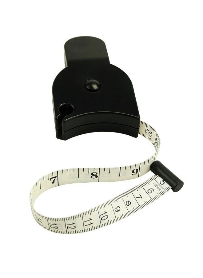 Generic - Tape Measure With ABS Handle Measurements For Fitness Automatic Girth Dual Units Centimeter And Inch Black - Image 1
