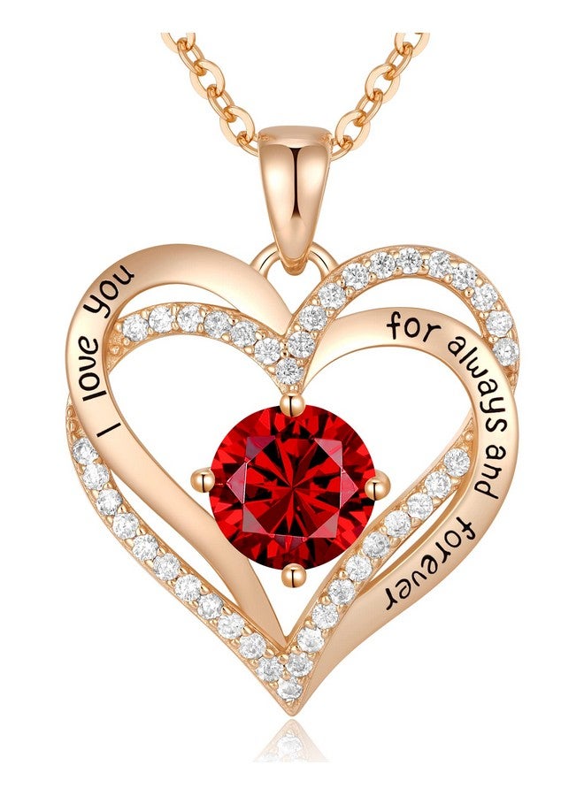 سي دي اي هدايا عيد الميلاد للنساء، قلادات قلب الحب الأبدي للنساء، ذكرى الزواج، هدية عيد ميلاد للزوجة، مجوهرات فضية S925 مع قلادة حجر الميلاد، هدايا عيد الحب المثالية لها - Image 1
