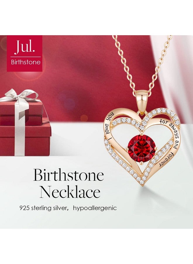 سي دي اي هدايا عيد الميلاد للنساء، قلادات قلب الحب الأبدي للنساء، ذكرى الزواج، هدية عيد ميلاد للزوجة، مجوهرات فضية S925 مع قلادة حجر الميلاد، هدايا عيد الحب المثالية لها - Image 3