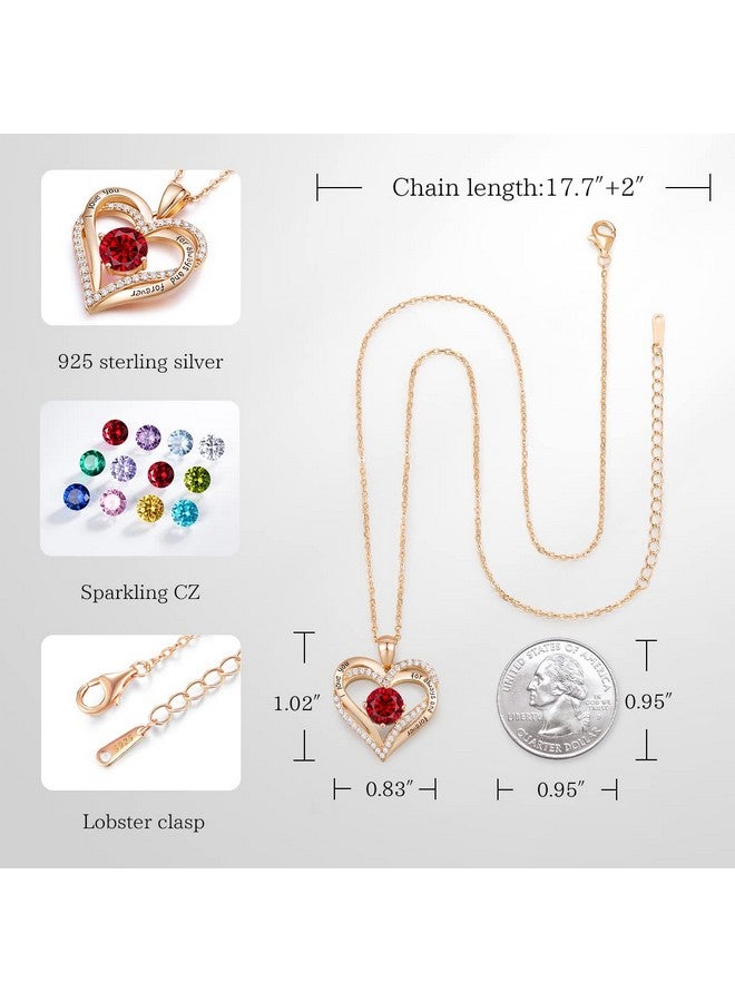 سي دي اي هدايا عيد الميلاد للنساء، قلادات قلب الحب الأبدي للنساء، ذكرى الزواج، هدية عيد ميلاد للزوجة، مجوهرات فضية S925 مع قلادة حجر الميلاد، هدايا عيد الحب المثالية لها - Image 5