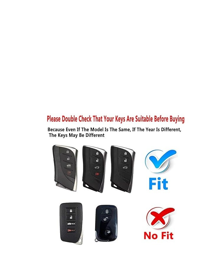 OUYoo Compatible with lexus Key fob Cover with Keychain,Metal Keychain,TPU Protective Key case,Upgrade the TPU surface texture shell,Compatible with 2018-2025 ES250 ES350 UX200 NX300h RX350 RX450h GX460 TX550 LX600 LS500 LC500h ect new Remote Smart Key,With keychain.(red) - Image 2