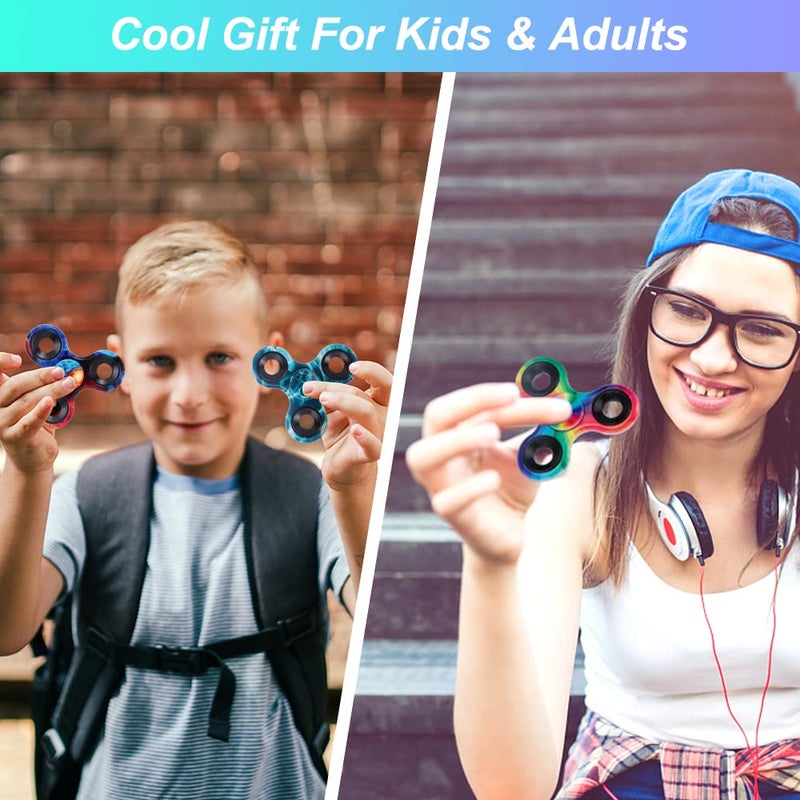 LNCOJOLM 10 Pack Fidget Spinner Bulk Metal Tri-Spinner Fidget Toy Set Hand Spinner EDC, Easter Egg Filler Stuffer Gift Party Favors Supplies Goodie Bag Gadget Classroom Prize for Boy Girl Toddler - Image 5