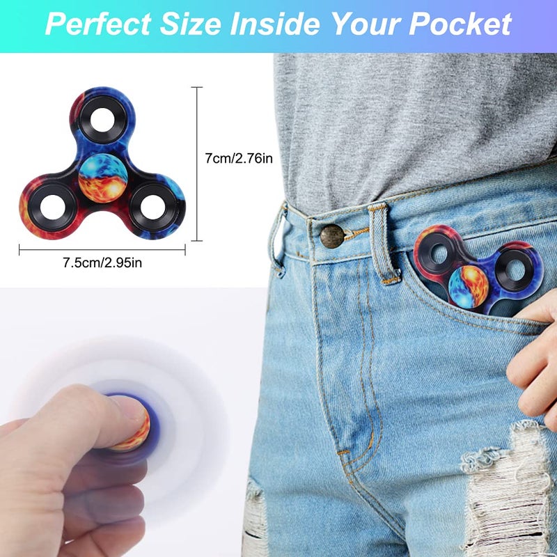 LNCOJOLM 10 Pack Fidget Spinner Bulk Metal Tri-Spinner Fidget Toy Set Hand Spinner EDC, Easter Egg Filler Stuffer Gift Party Favors Supplies Goodie Bag Gadget Classroom Prize for Boy Girl Toddler - Image 2