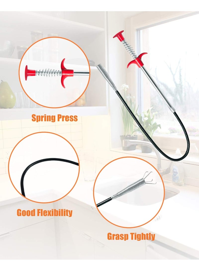 انفلكس أداة إزالة انسدادات المجاري INFLUX مقاس 25 بوصة و24 بوصة (5 قطع)، تزيل انسدادات الشعر في الأحواض وأحواض الاستحمام والمراحيض - Image 3