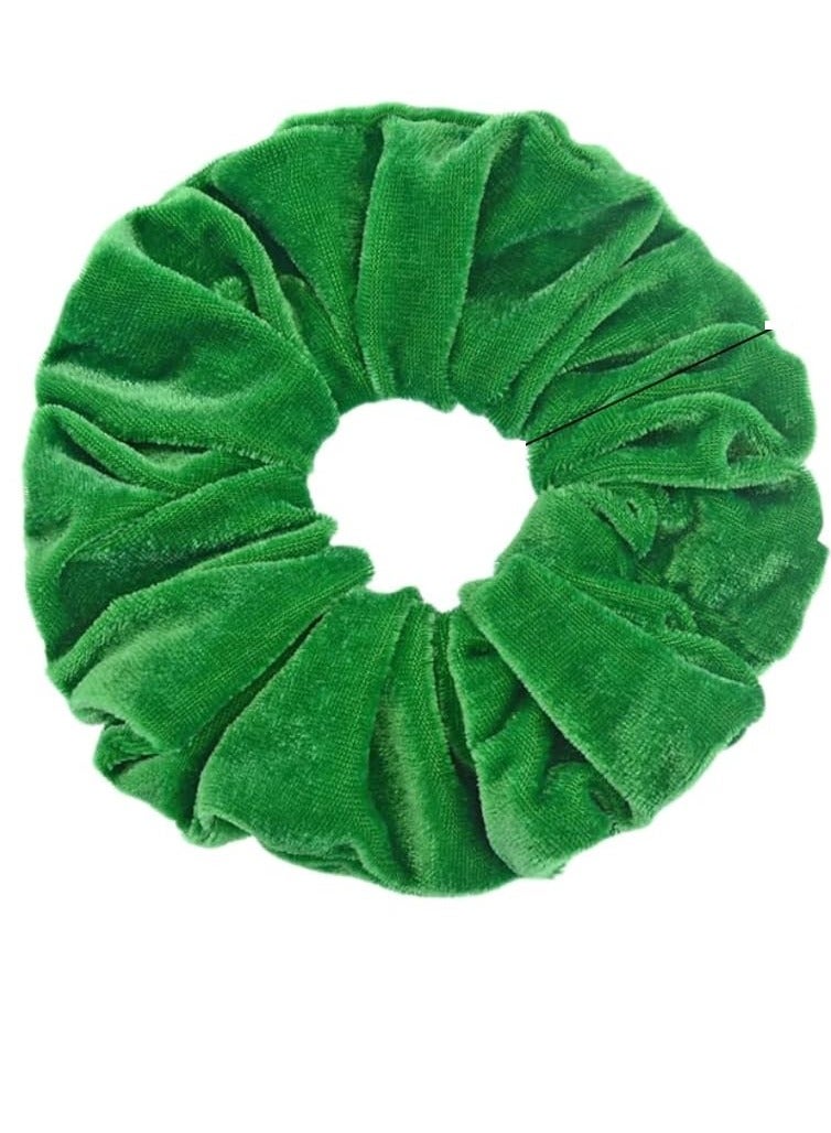 STAR BEJA STAR BEJA velvet large hair ties, soft hair ties for women Pack of 2 Green Color - Image 3